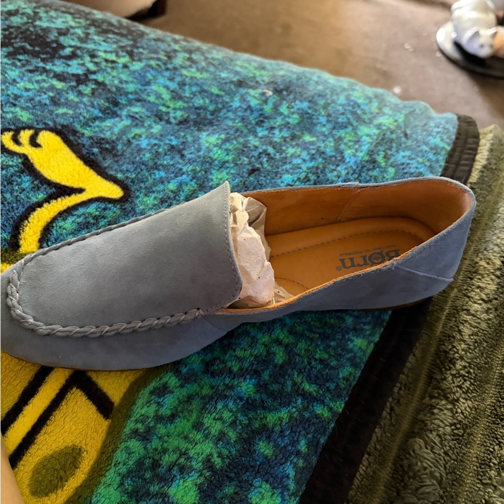 Born Blue Suede Loafers size 9